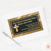 Kerkpastoor Elegant Goud en Zwart Rechthoekige Sticker (Envelop)
