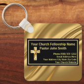 Kerkpastoor Elegant Goud en Zwart Sleutelhanger (Voorkant)