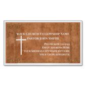 Kerkpastoor gestempeld leder Elegant Christelijk Magnetisch Visitekaartje (Voorkant)