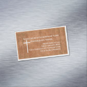 Kerkpastoor gestempeld leder Elegant Christelijk Magnetisch Visitekaartje (Voorbeeld)