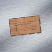 Kerkpastoor gestempeld leder Elegant Christelijk Magnetisch Visitekaartje (Voorbeeld)