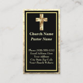 Kerkpastoor Goud en Zwart Visitekaartje (Voorkant)