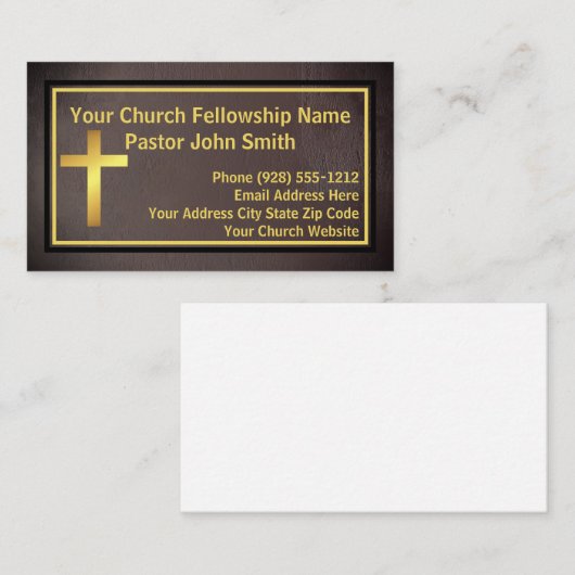 Kerkpastoor Grunge Gold Visitekaartje (Voorkant / Achterkant)