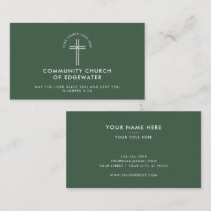 Kerkpastoor Modern Minimal Custom Logo Green Visitekaartje