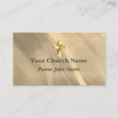 Kerkpastor Christelijk Kruis in metallische stijl Visitekaartje (Voorkant)