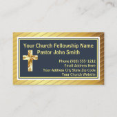Kerkpastor Classy Gold en Navy Visitekaartjes (Voorkant)