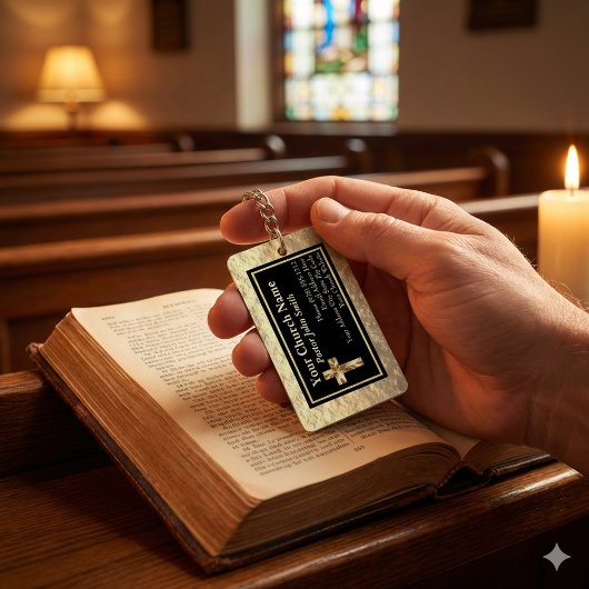 Kerkpastor goud en zwart bulk sleutelhanger