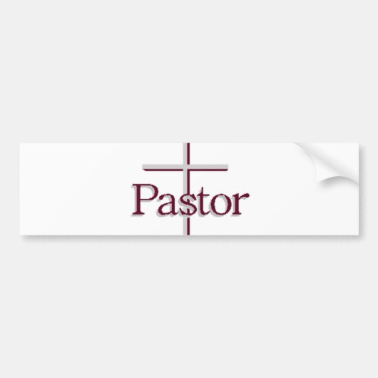 Kerkpastor Gray Cross Bumpersticker (Voorkant)