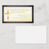 Kerkpastor Grunge Zwart Goud Visitekaartje (Voorkant / Achterkant)