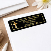 Kerkpastor Modern Goud en Zwart Zaken Etiket