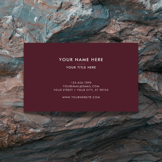 Kerkpastor Modern Minimal Custom Logo Maroon Visitekaartje