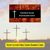 Kerkpastor RUSTIC Leather Christelijk Magnetisch Visitekaartje