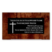 Kerkpastor RUSTIC Leather Christelijk Magnetisch Visitekaartje (Voorkant)