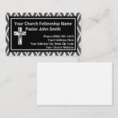 Kerkpastor Zilver en Zwart Patroon Visitekaartje (Voorkant / Achterkant)