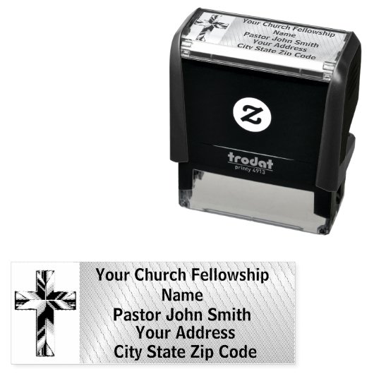 Kerkpastor Zilveren Kruis Zakelijk Zelfinktende Stempel (In situ)