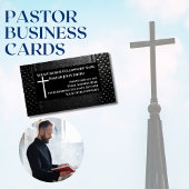 Kerkpastor ZWART Leder Christelijk Magnetisch Visitekaartje