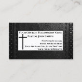 Kerkpastor ZWART Leder Christelijk Visitekaartje (Voorkant)