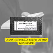 Kerkpastor ZWART Leder Christelijk Visitekaartje