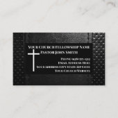 Kerkpastor ZWART Leder Christelijk Visitekaartje (Voorkant)
