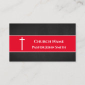 Kerkpastor ZWART Leder Christelijk Visitekaartje (Voorkant)