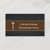 Kerkpastor ZWART Leder Christelijk Visitekaartje (Voorkant)