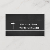 Kerkpastor ZWART Leder Christelijk Visitekaartje (Voorkant)