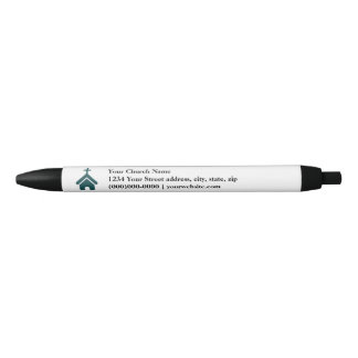 Kerkpen met logo zwarte inkt pen