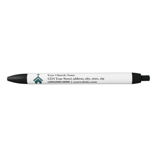 Kerkpen met logo zwarte inkt pen (Voorkant)