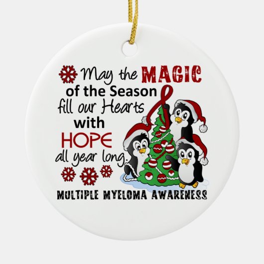 kerkpinguïns multipel myeloom keramisch ornament (Voorkant)