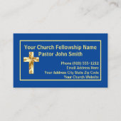 Kerkpredikant Classy Gold Visitekaartjes (Voorkant)