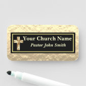 Kerkpredikant Goud en Zwart Naamplaatje (In situ)