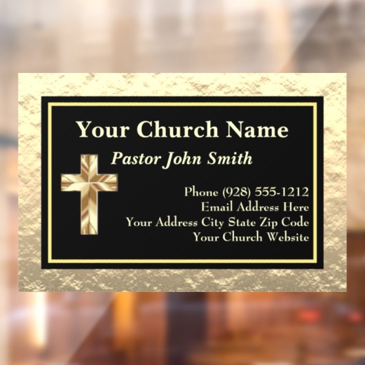 Kerkpredikant Goud en Zwart Raamsticker (Vel 2)