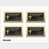 Kerkpredikant Goud en Zwarte Zaken Rechthoekige Sticker (Vel)