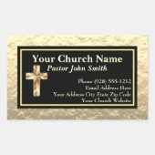 Kerkpredikant Goud en Zwarte Zaken Rechthoekige Sticker (Voorkant)