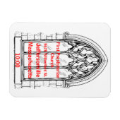 Kerkraam met kerkdetails -  magneet (Horizontaal)