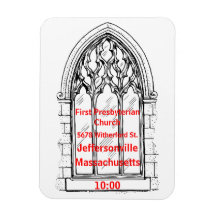 Kerkraam met kerkdetails -