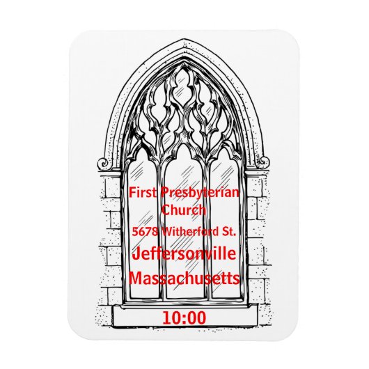 Kerkraam met kerkdetails -  magneet (Verticaal)