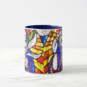 Kerkramen - Glas in lood Detail op een Mok (Midden)