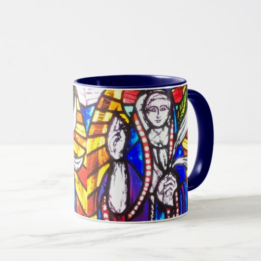 Kerkramen - Glas in lood Detail op een Mok (Voorkant rechts)