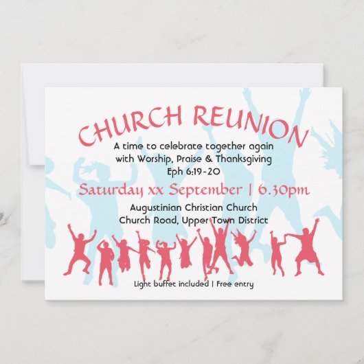 KERKREÜNIE Modern  Deep Pink Kaart (Voorkant)