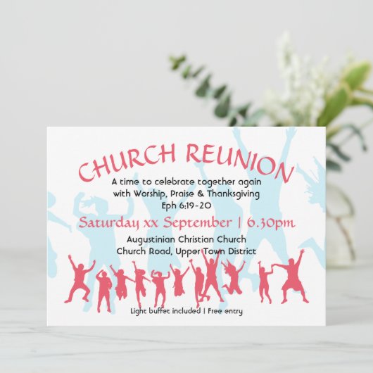 KERKREÜNIE Modern  Deep Pink Kaart (Staand voorkant)