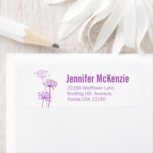 Kerkroffe moderne paarse bruiloft dunne etiketten (Insitu)