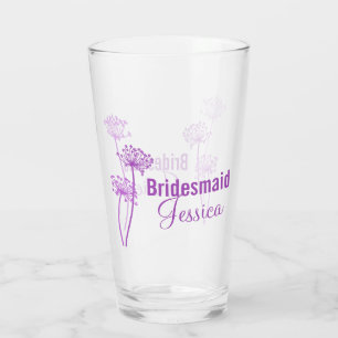 Kerkroop moderne bloem paarse bruiloft gunst glas
