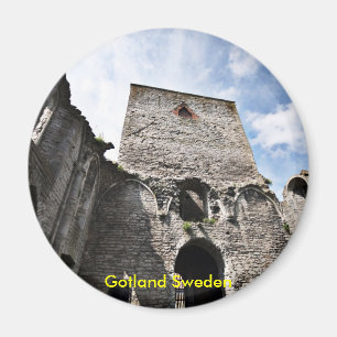 Kerkruïnes in Visby Zweden, Gotland Zweden Magneet