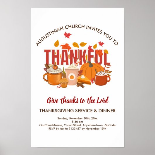 KERKSERVICE EN Thanksgiving Diner Poster (Voorkant)