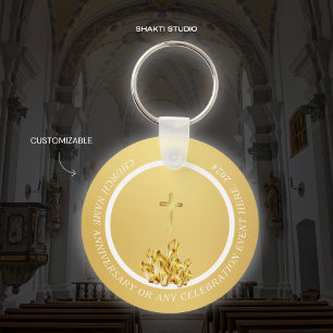 Kerksouvenir Gouden Sleutelhanger