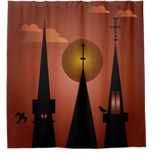 Kerkspinnen Douchegordijn (Voorkant)