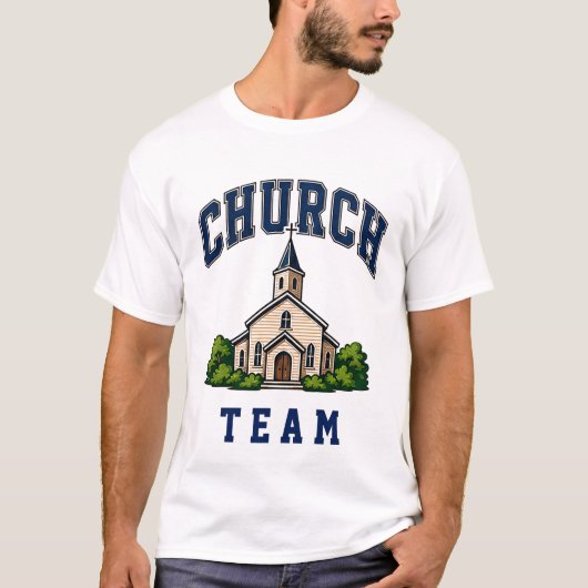 ⛪ Kerkstaf Team Typografie 👕 T-shirt (Voorkant)