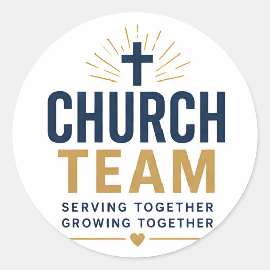 Kerkteam dat Samen Dient Ronde Sticker (Voorkant)