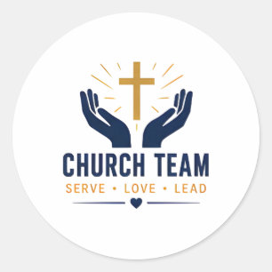 Kerkteam Dien Liefde Leidt Christelijk Ronde Sticker